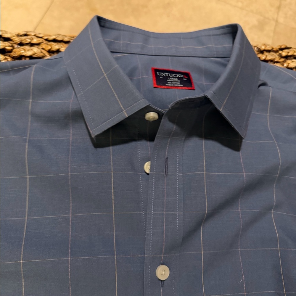UNTUCKit Blue Plaid Button Down Shirt (M2)